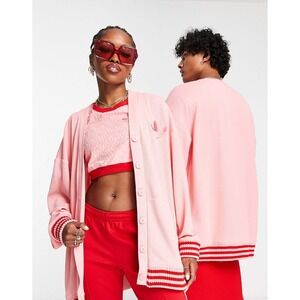 adidas Originals 'adicolor 70s' unisex cardigan in pink Size M